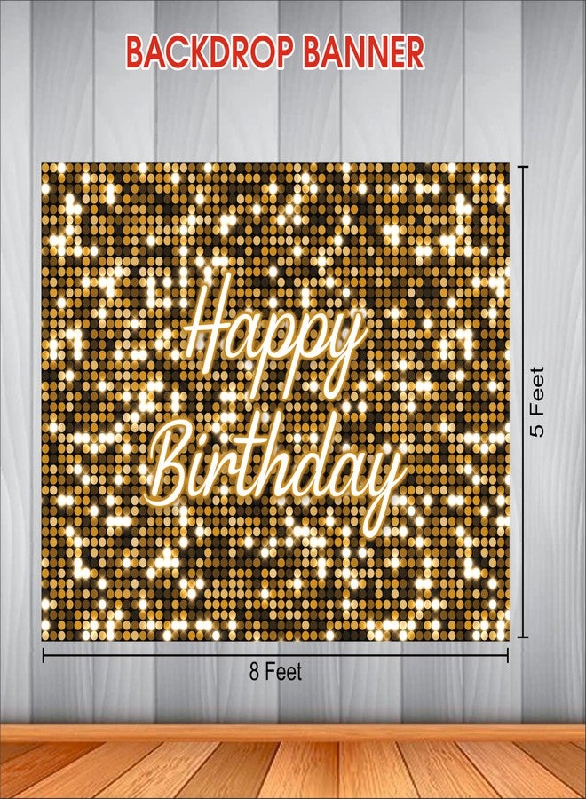 Party Baazaar Golden Birthday Backdrop 5x4 Ft | Backdrops for Decoration | Birthday Decoration Backdrop | Banner for Kids Theme Party - Image 3
